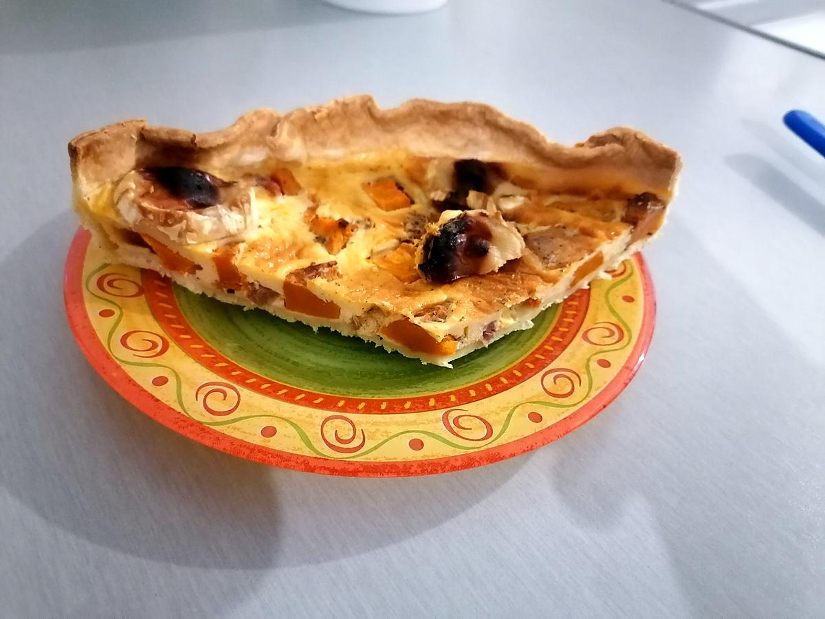 recette Tarte butternut, lardons et chèvre avec un soupçon de miel