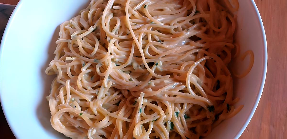 recette spaghetti aux Parmesan et à l'ail