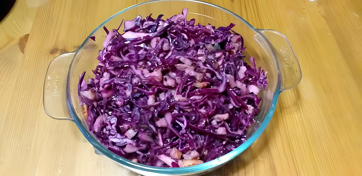 recette choux rouge en salade au ptits lardons