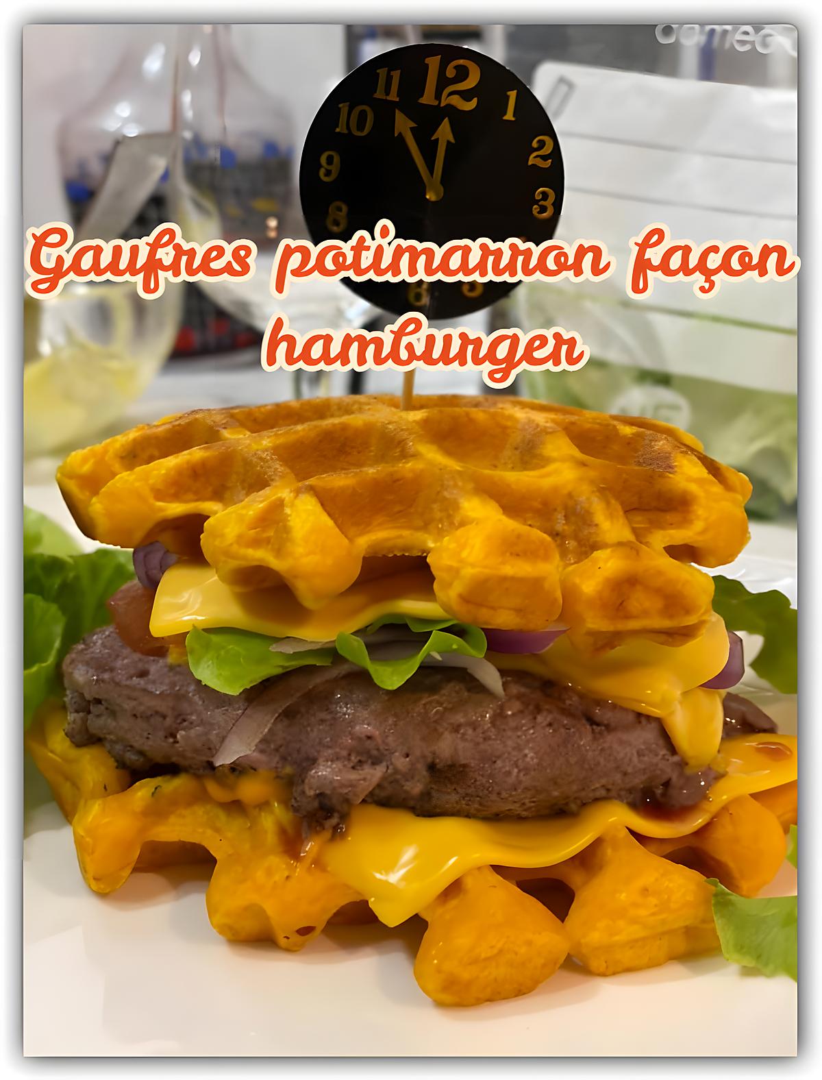 recette GAUFRES POTIMARRON FAÇON HAMBURGER