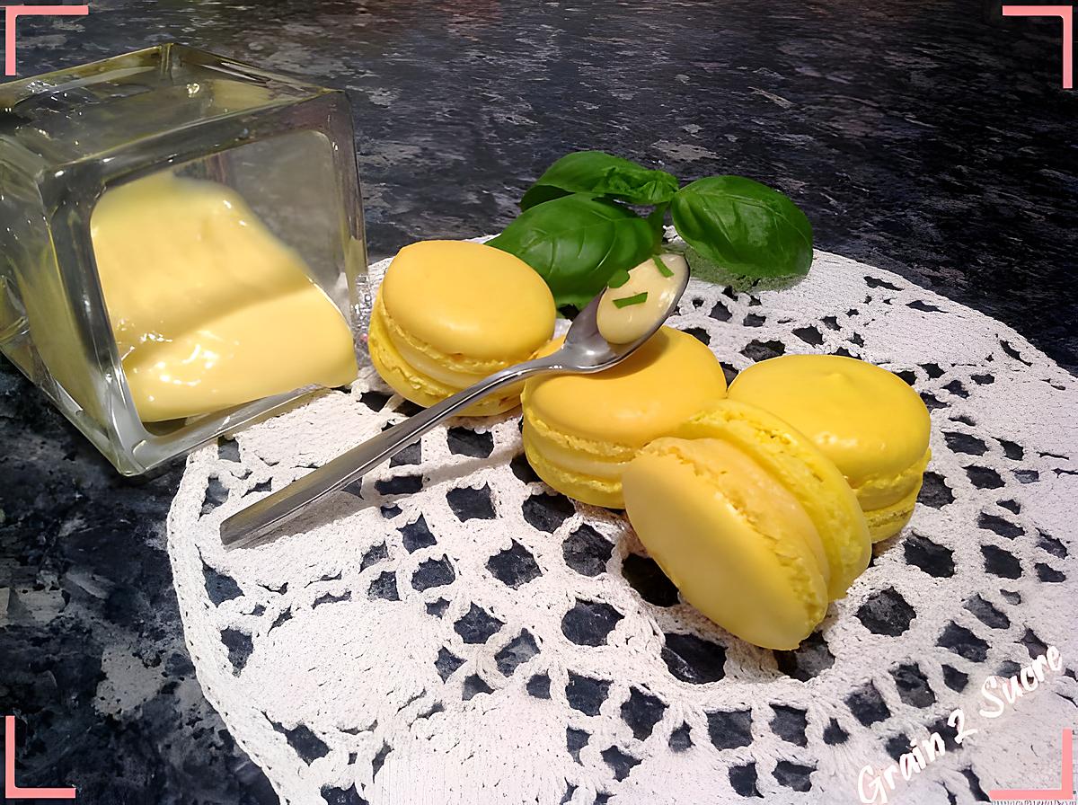recette Macaron au citron jaune et basilic
