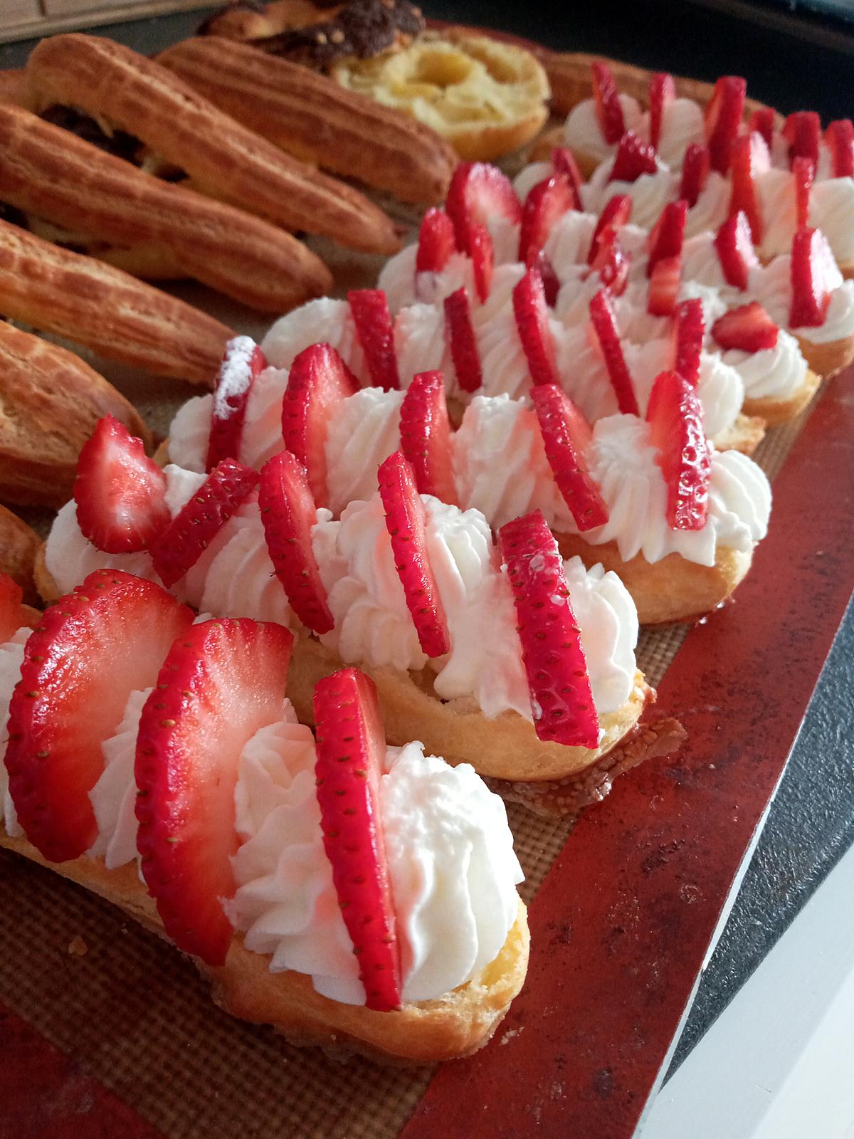 recette Eclairs chantilly fraise