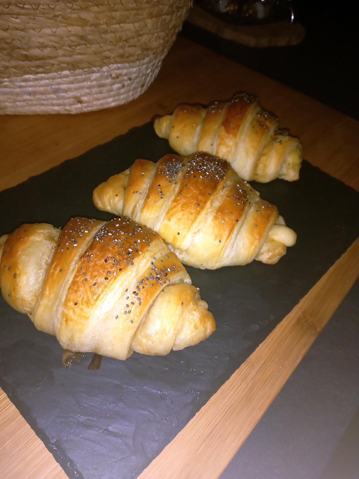 recette Croissants fourrés jambon fromage