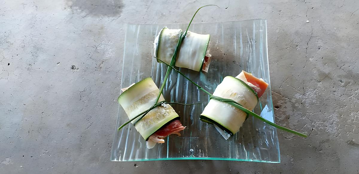 recette bouché de courgette roulé au jambon