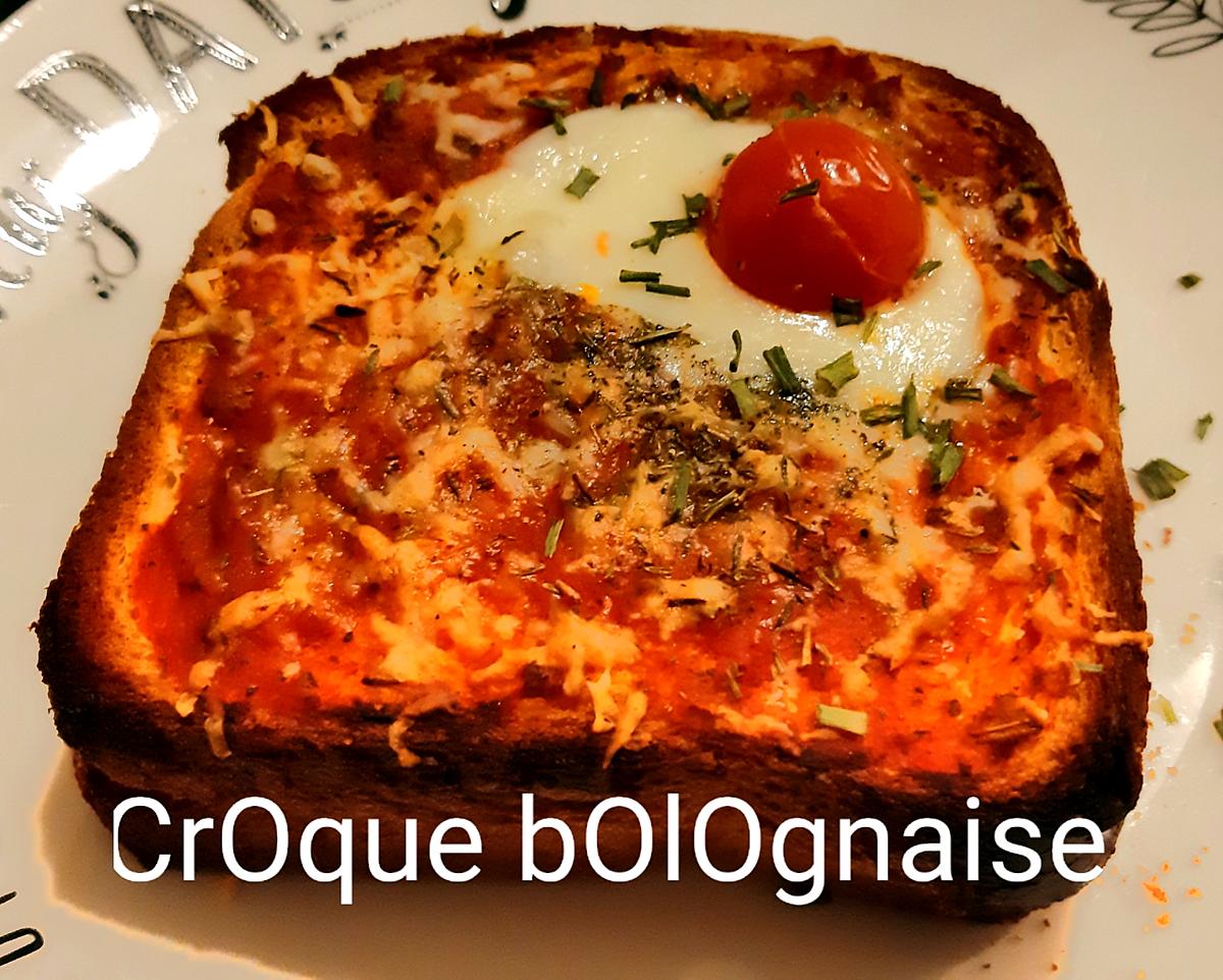recette Mes croques bolognaise ( coeur coulant mozzarella )