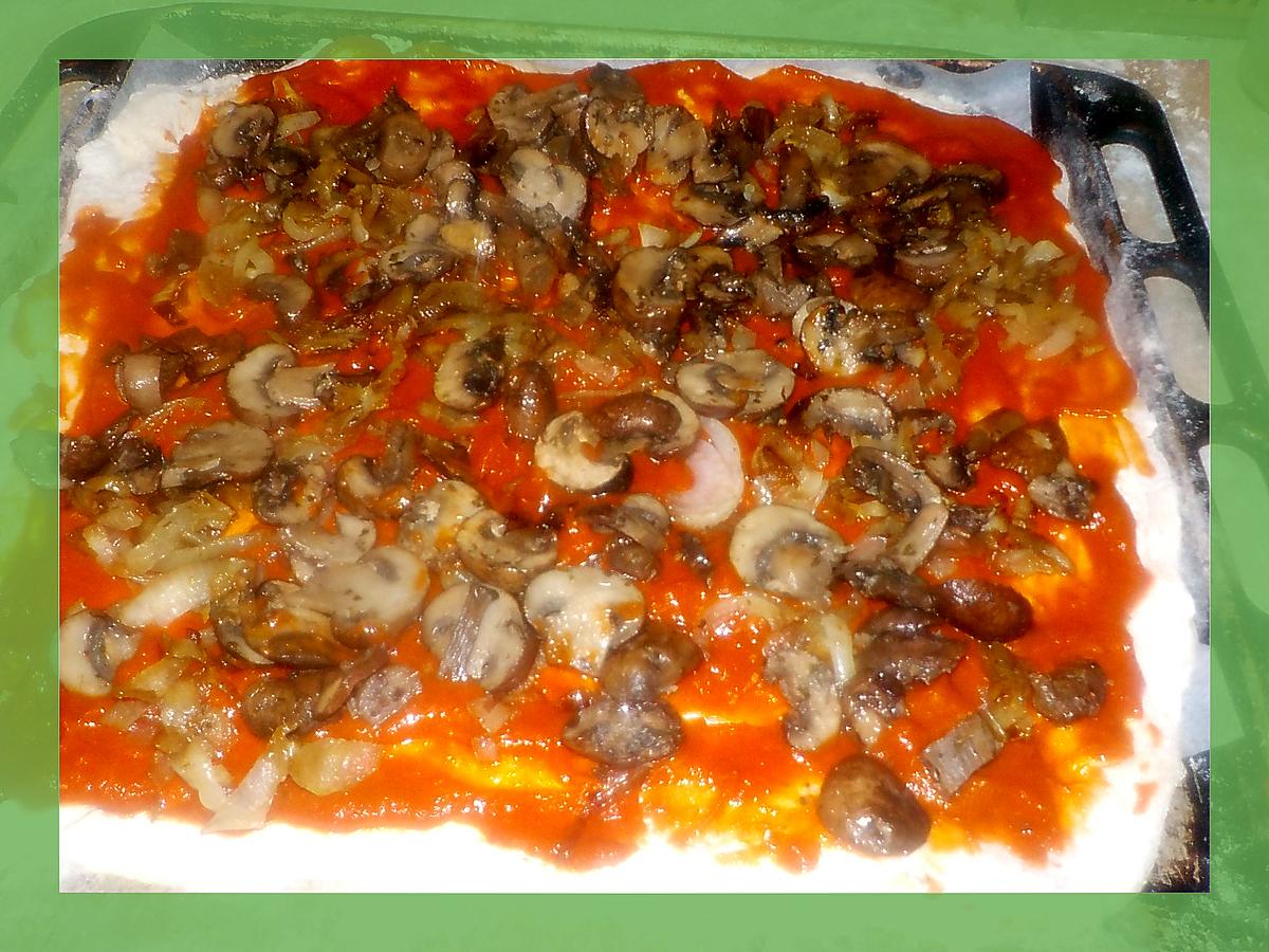 recette Pizza au confit de canard et aux champignons