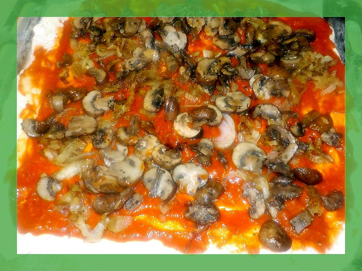 recette Pizza au confit de canard et aux champignons