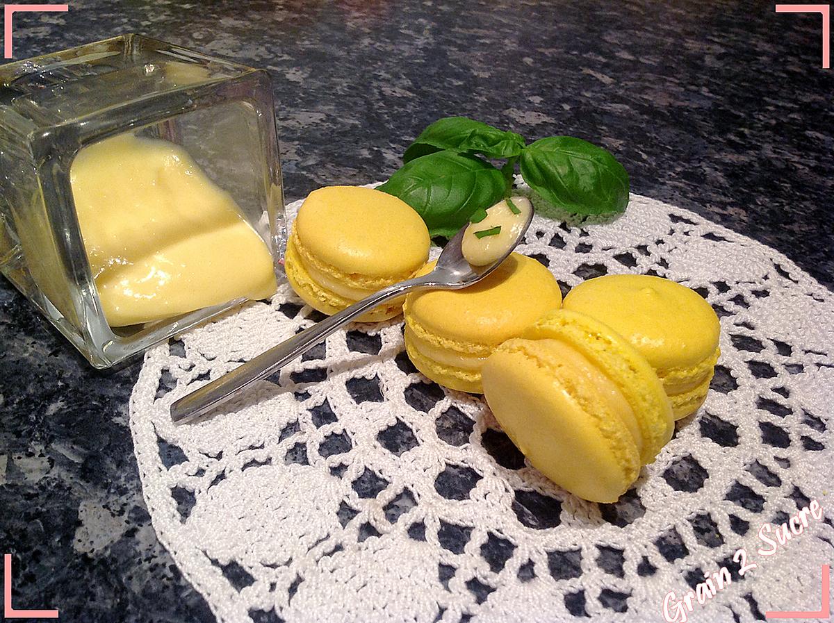 recette Macaron au citron jaune et basilic