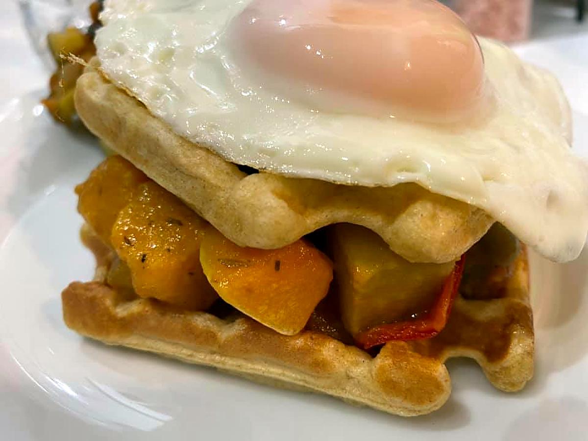 recette GAUFRES A LA FARINE D'ÉPEAUTRE sans beurre et sans sucre