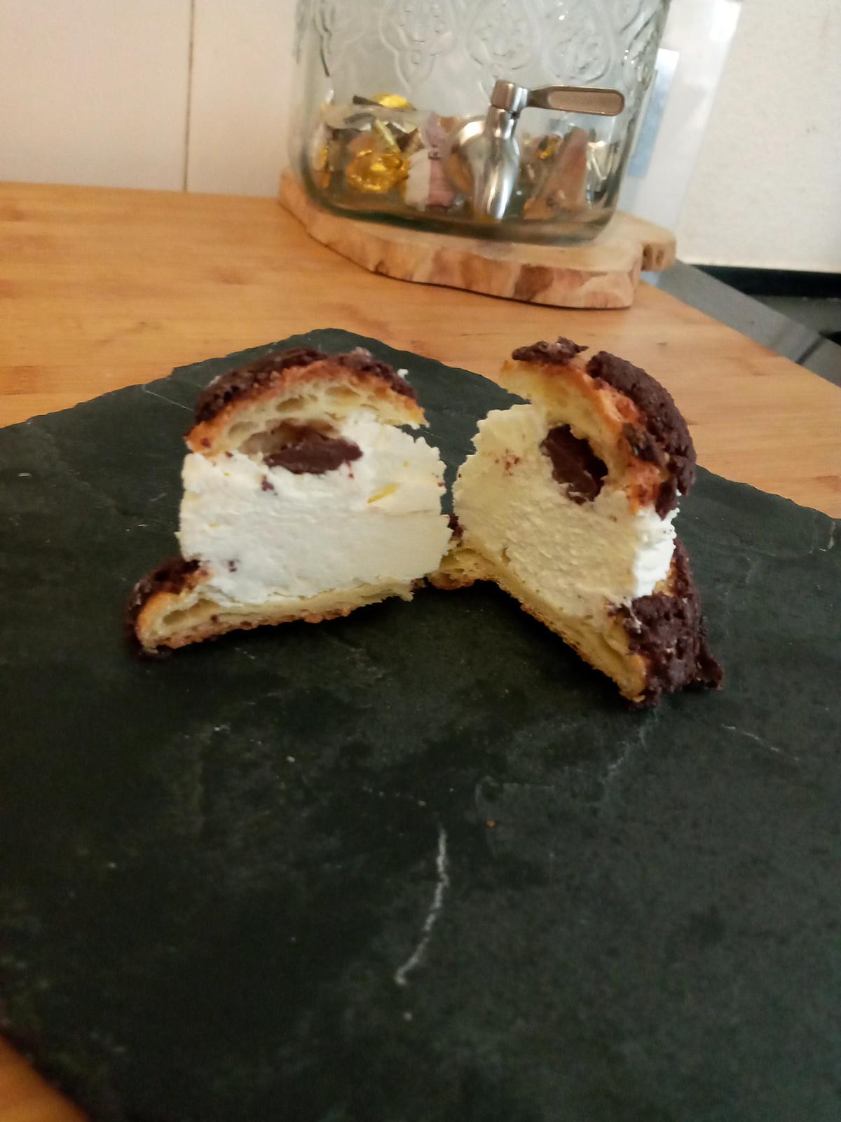 recette Choux craquelin cacao chantilly Nutella