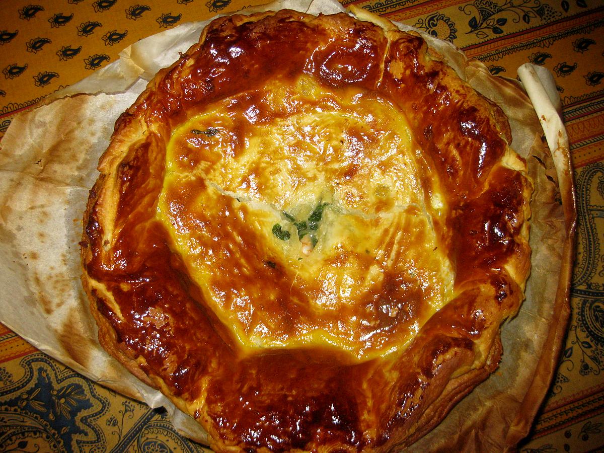 recette Tourte au saumon/épinards