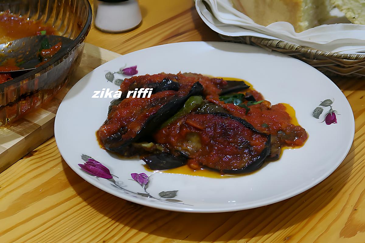 recette MOUSSAKA BÔNOISE-AUBERGINES-POIVRONS ET SAUCE TOMATE AU FOUR