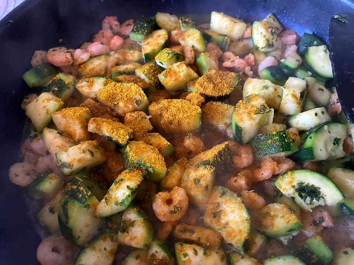 recette CURRY DE CREVETTES aux COURGETTES