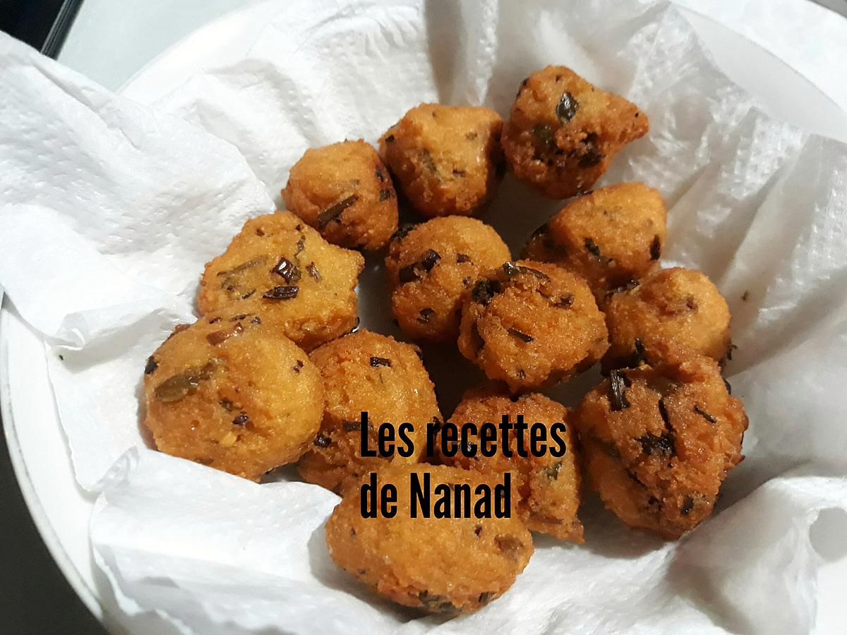 recette Gato pima (croquettes épicées de pois cassés)