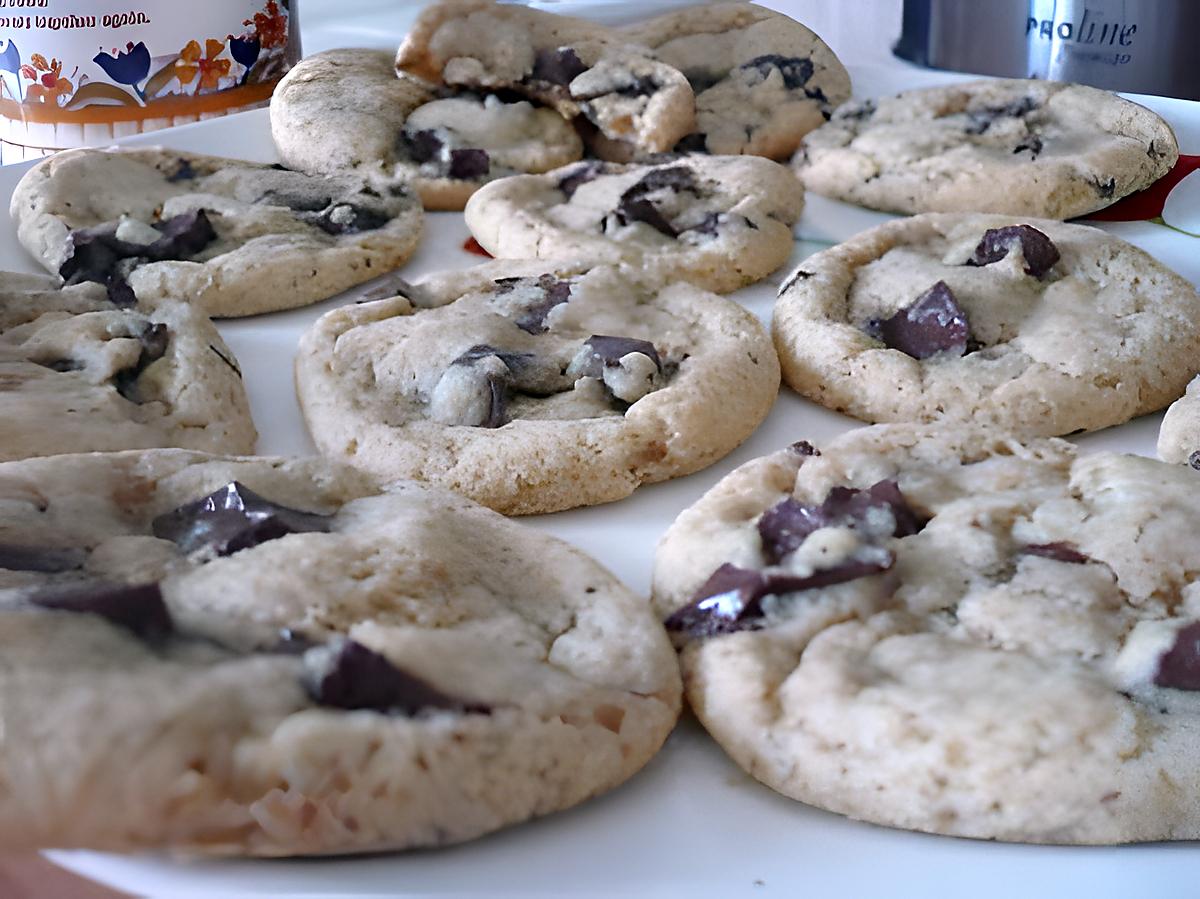 recette Vrais cookies américains moelleux aux pépites de chocolat