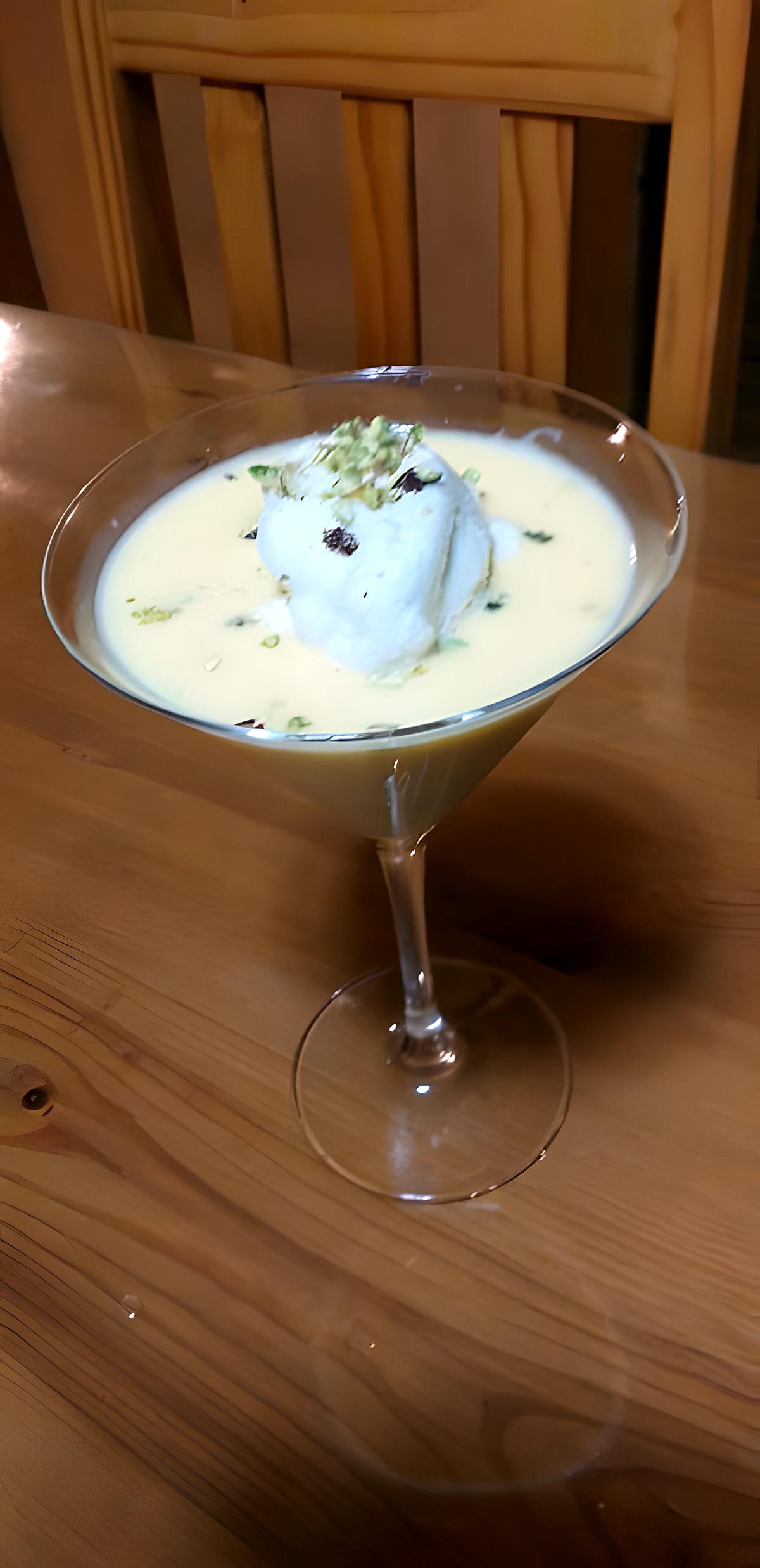 recette Ile flottante au citron et à la pistache