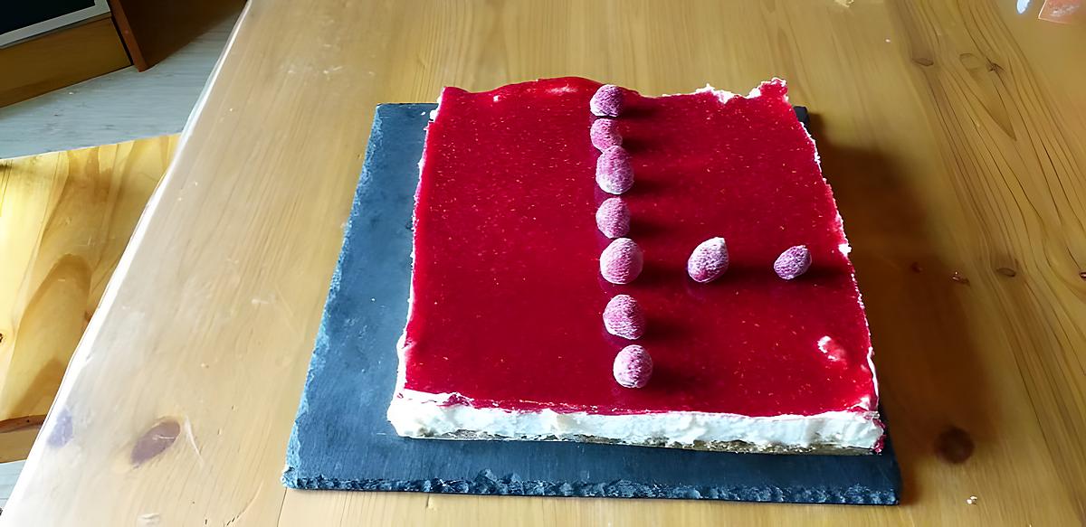 recette Cheesecake a la gelée de framboise , pour mes 48 ans