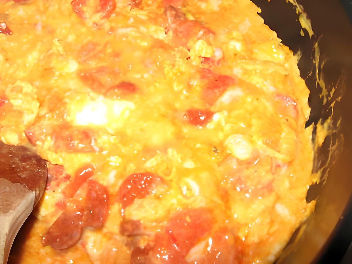 recette omelette aux tomates et chorizzo