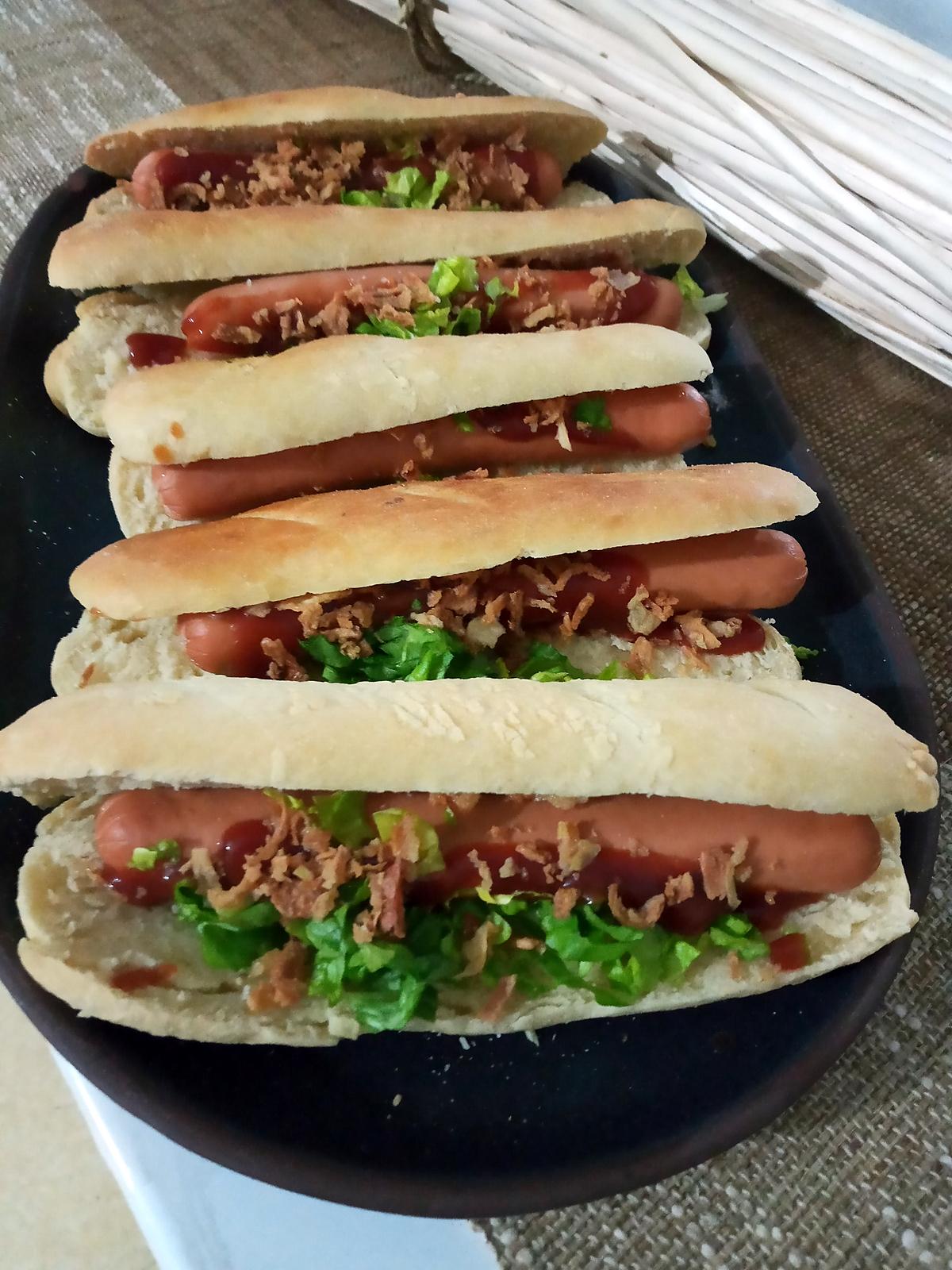 recette Pain a hot dog Américain