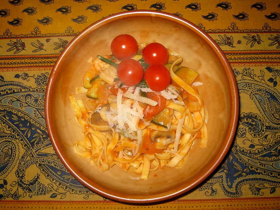 recette Scampis à la sauce provençale aux tomates cerises et tagliatelles