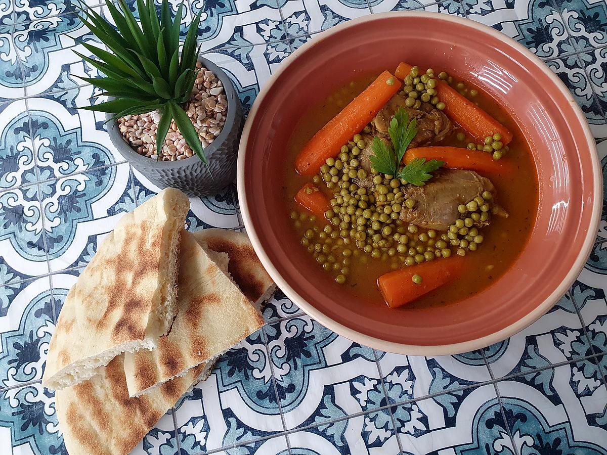 recette Tajine petits pois carottes