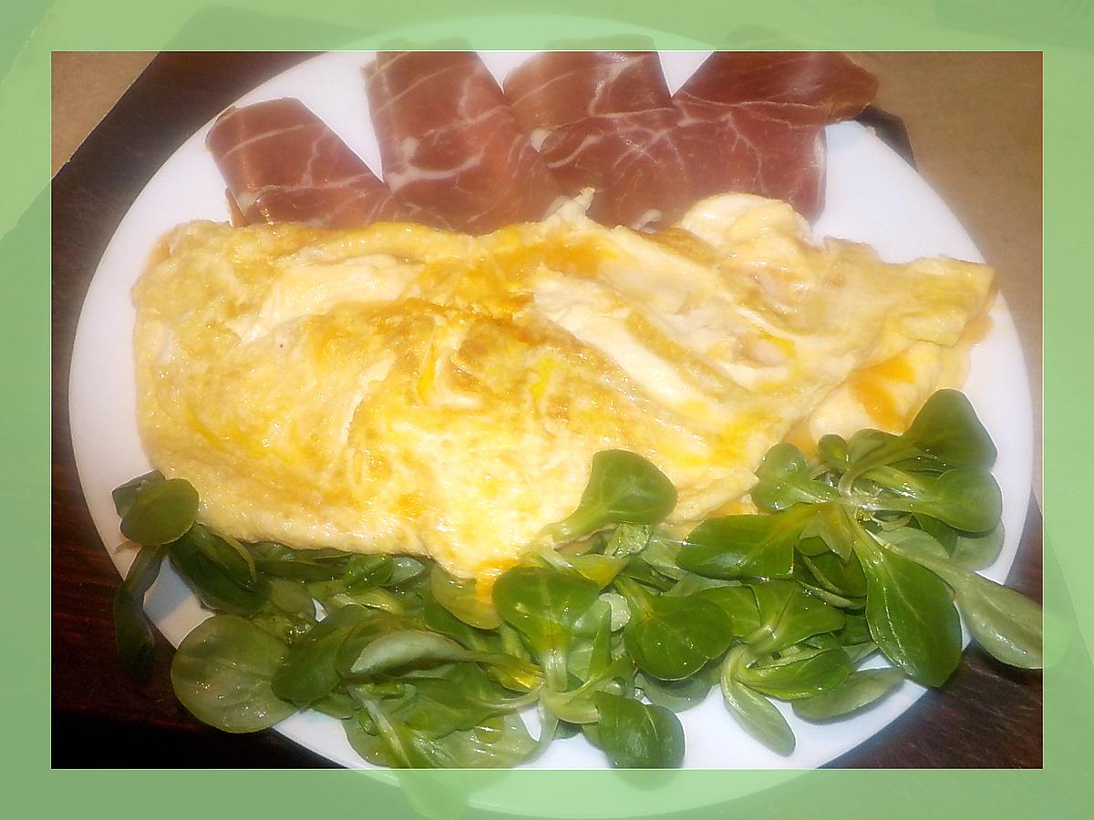 recette Omelette a l ossau iraty avec mache et jambon de bayonne