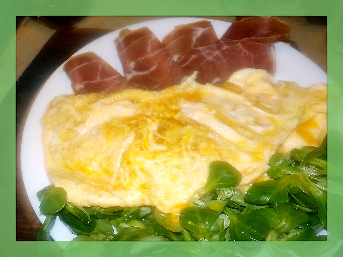 recette Omelette a l ossau iraty avec mache et jambon de bayonne