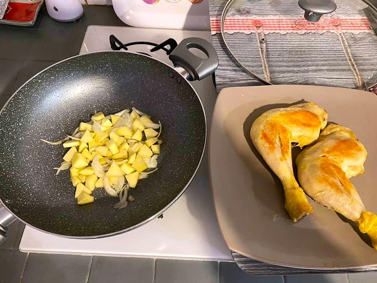 recette CUISSES DE POULET à la POMME et à la CHOUCROUTE