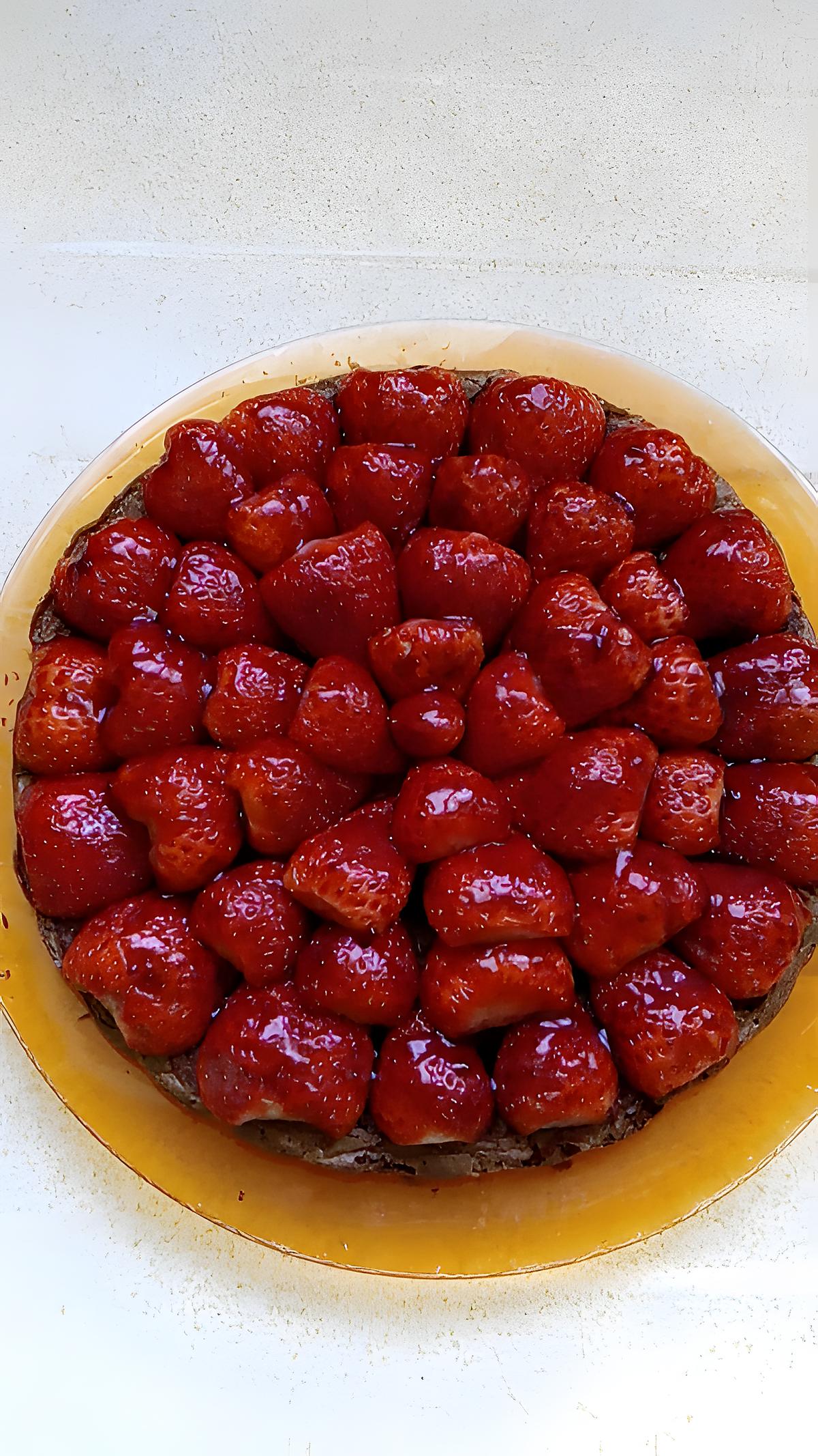recette tarte sans pate chocolat aux fraises