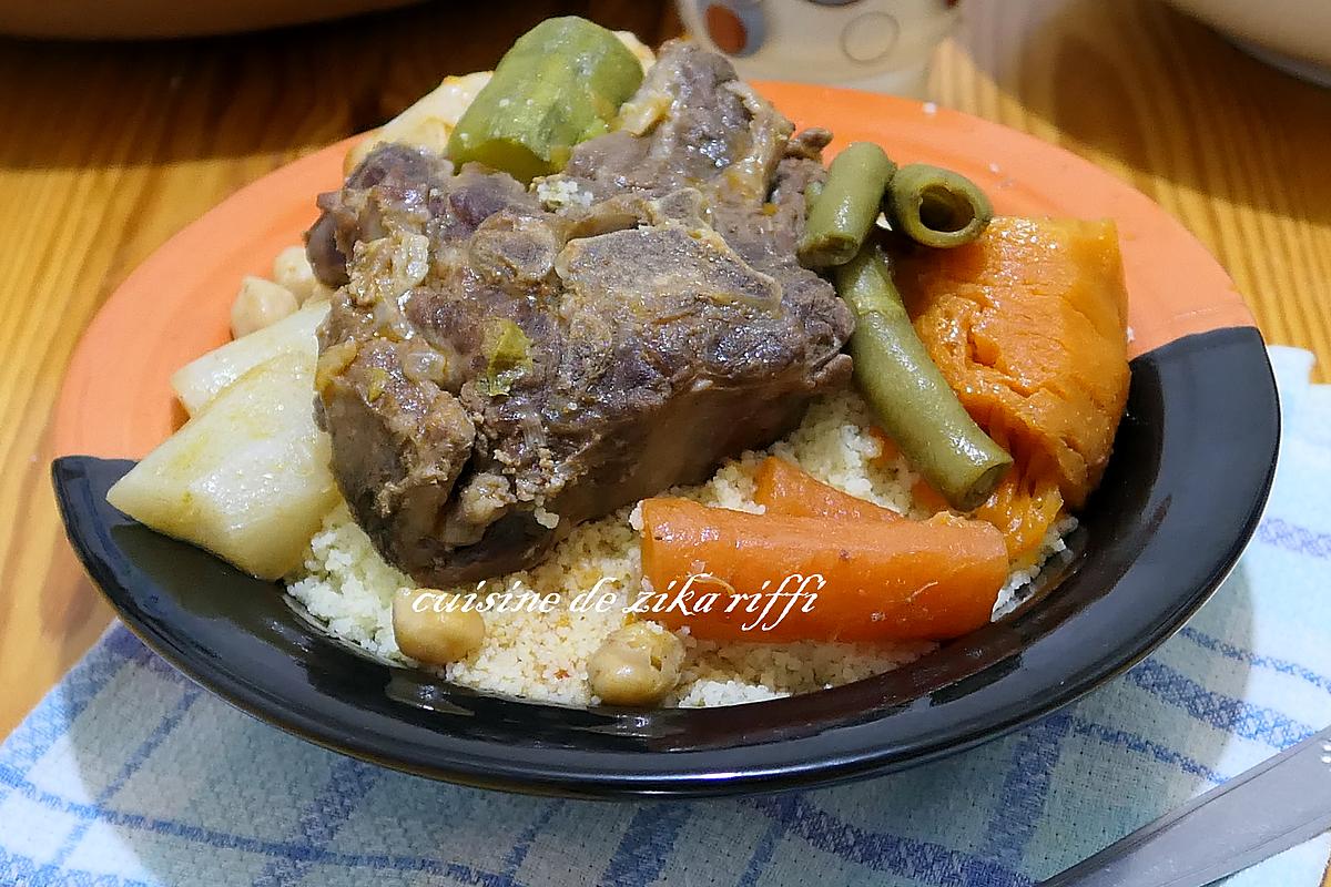 recette Couscous à l'agneau- Fèves fraîches et légumes