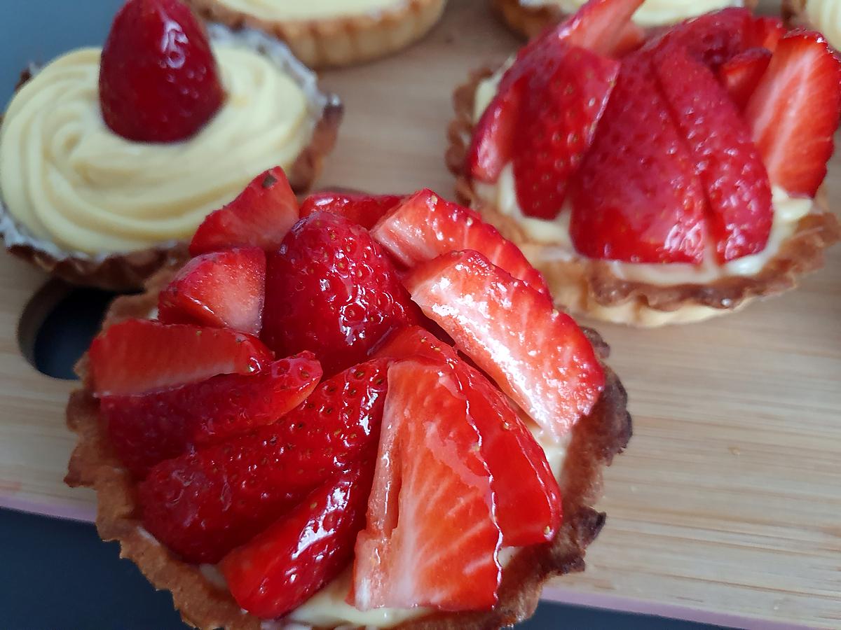 recette Tartelettes aux fraises et crème pâtissière