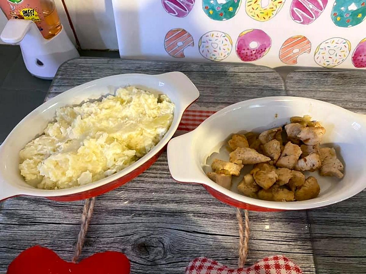 recette HACHIS PARMENTIER DE CHOU-FLEUR au POULET