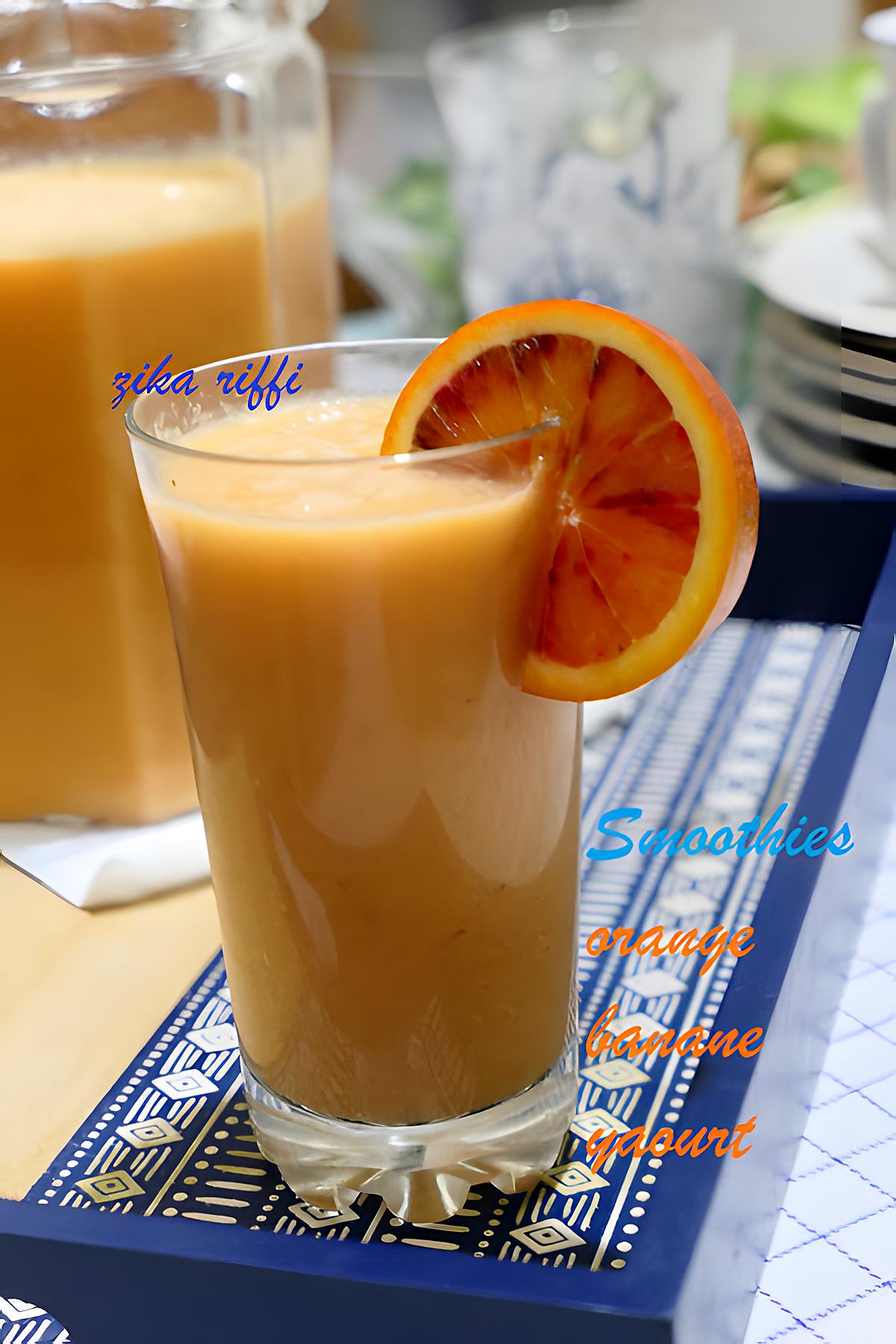 recette Smoothie orange- banane- citron- miel et yaourt nature