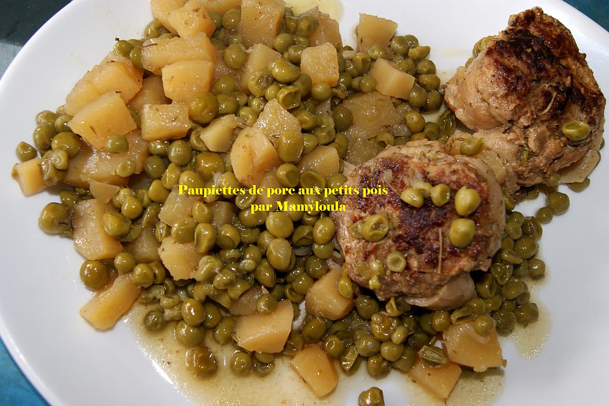 recette Paupiettes de Porc aux petits pois