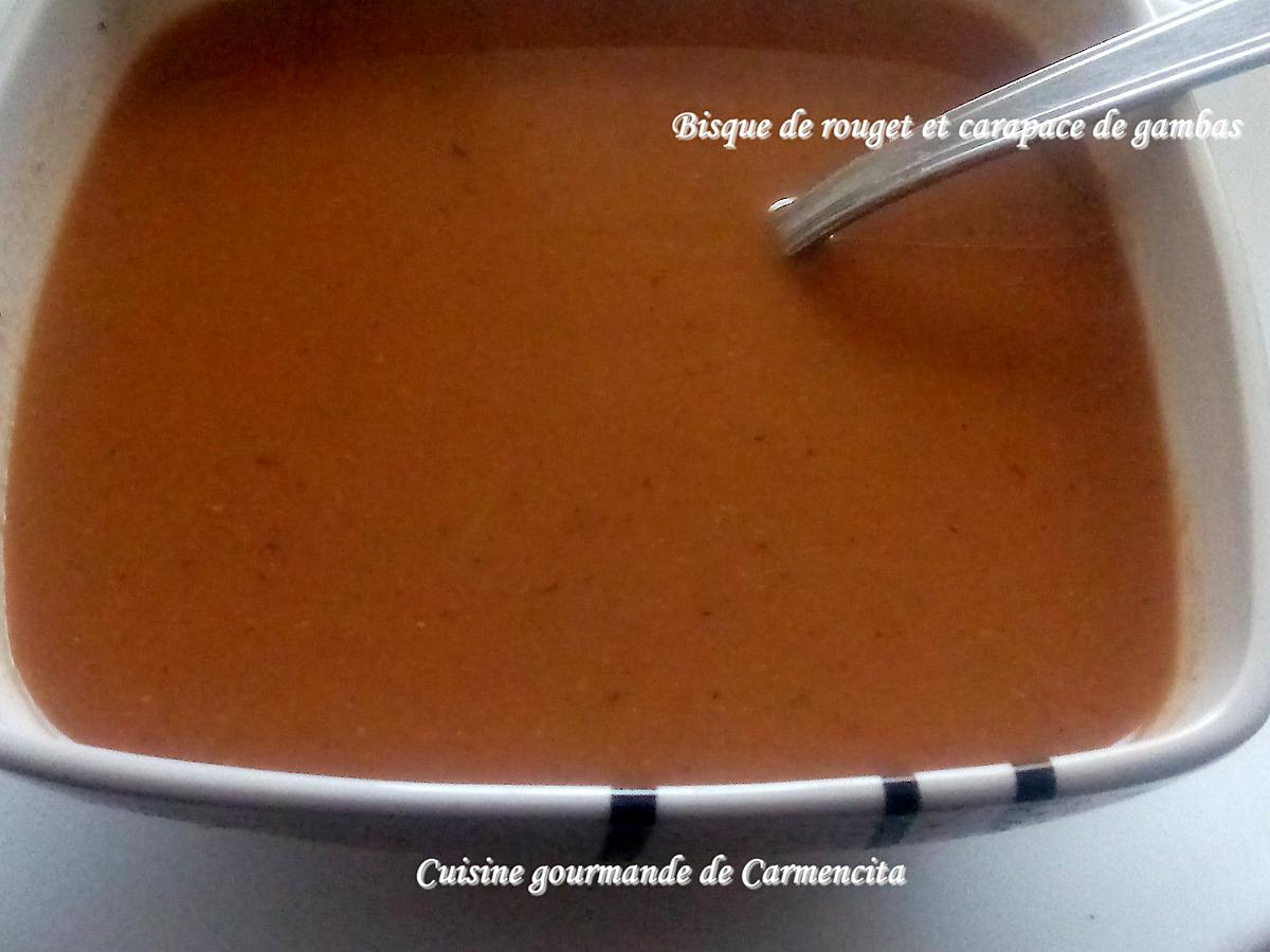 recette Bisque de rouget et carapace de gambas