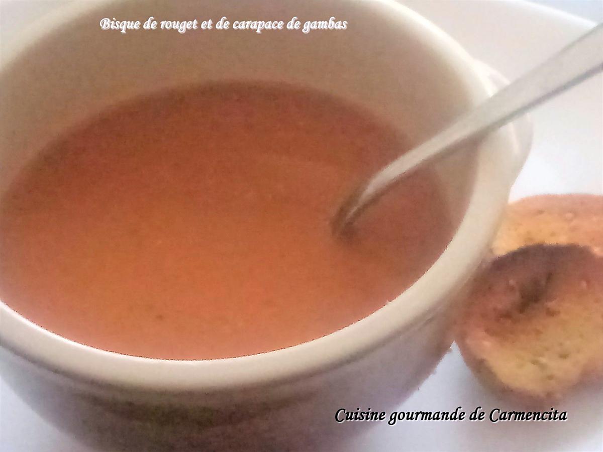 recette Bisque de rouget et carapace de gambas