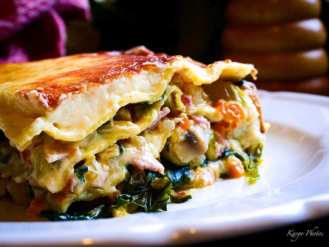 Lasagne de saison, sauce Mornay
