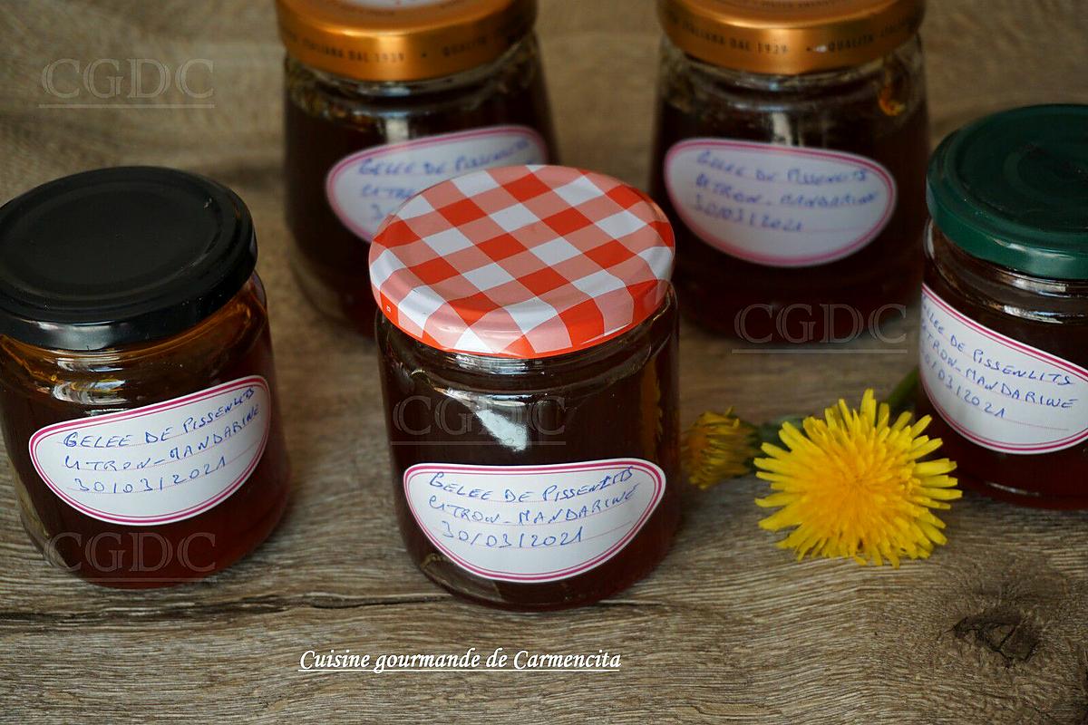 recette Gelée ou cramaillotte de fleurs de pissenlits au citron et mandarine