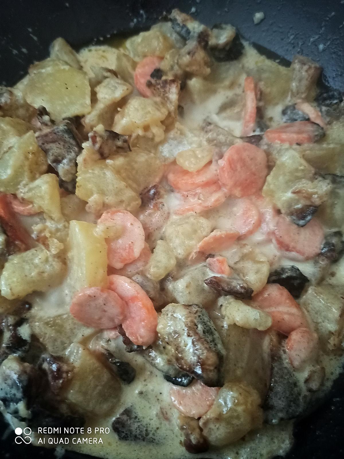 recette Poêlée de pommes de terre carottes pruneaux