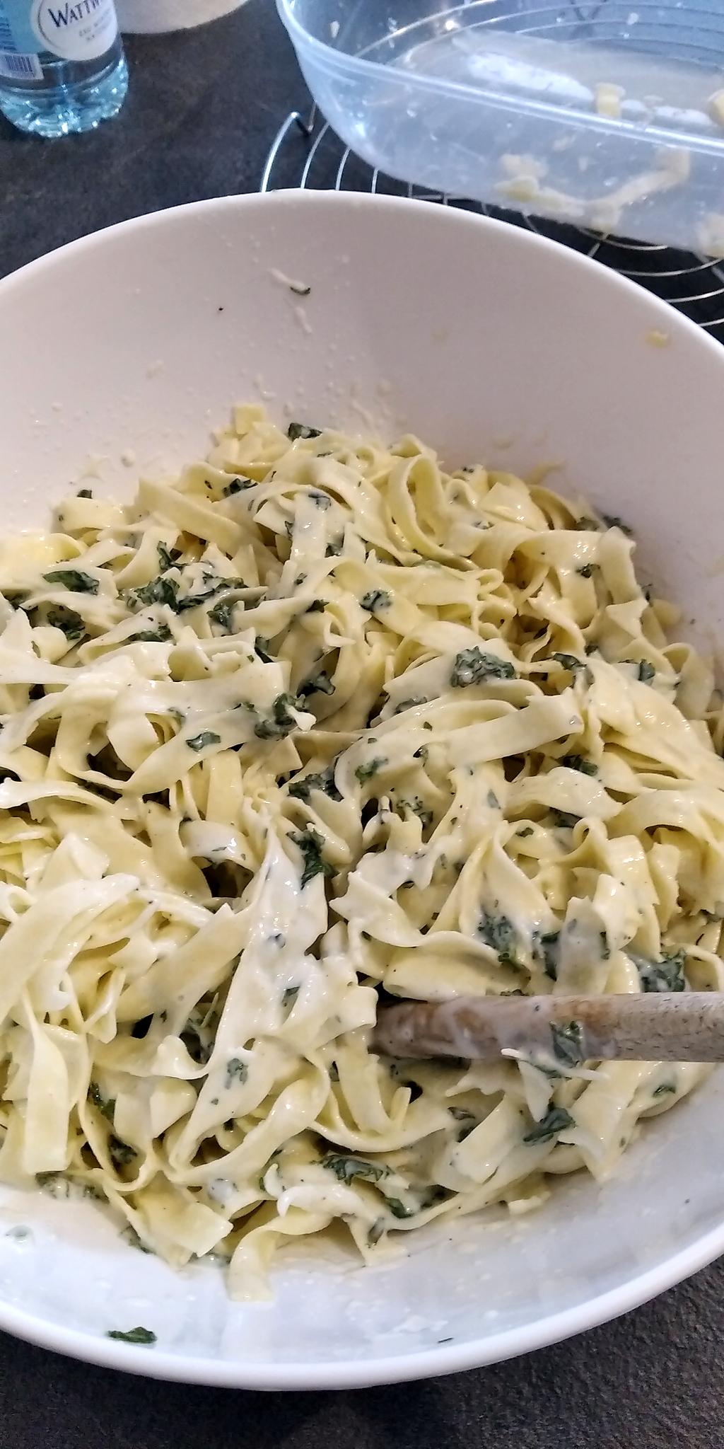 recette Tagliatelles au chou kale et comté