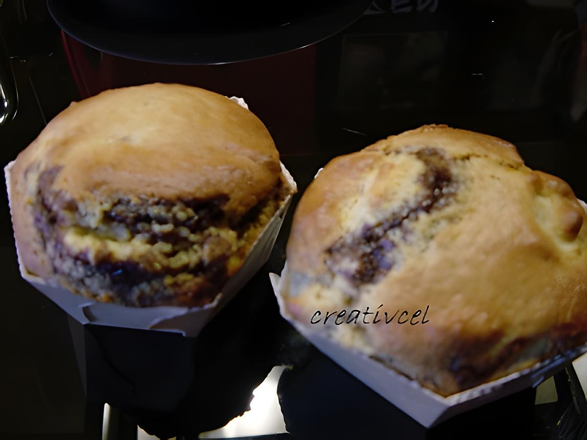 recette Gros muffins bananes/chocolat(sans beurre)(prépa 10mns)