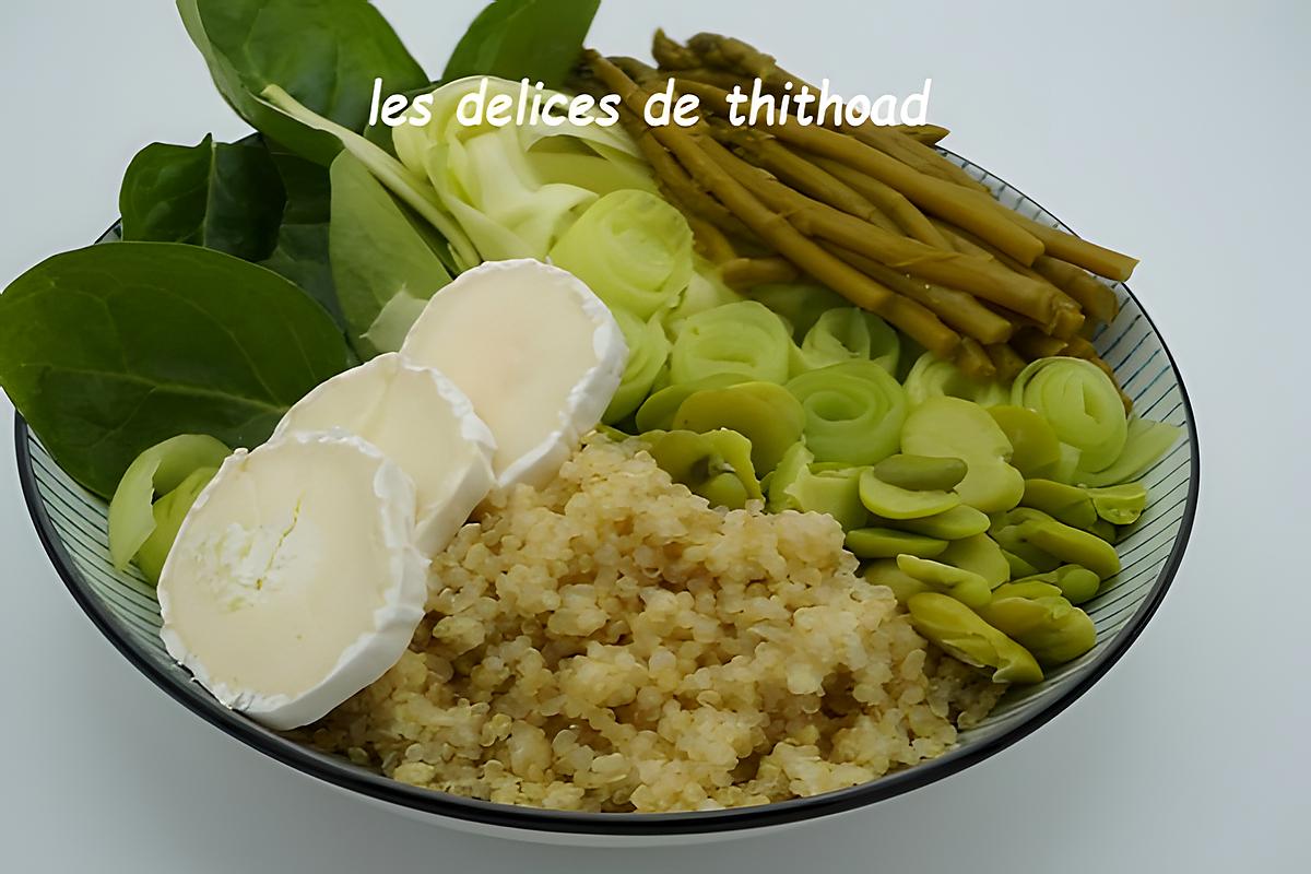 recette green bowl au quinoa et fromage de chèvre