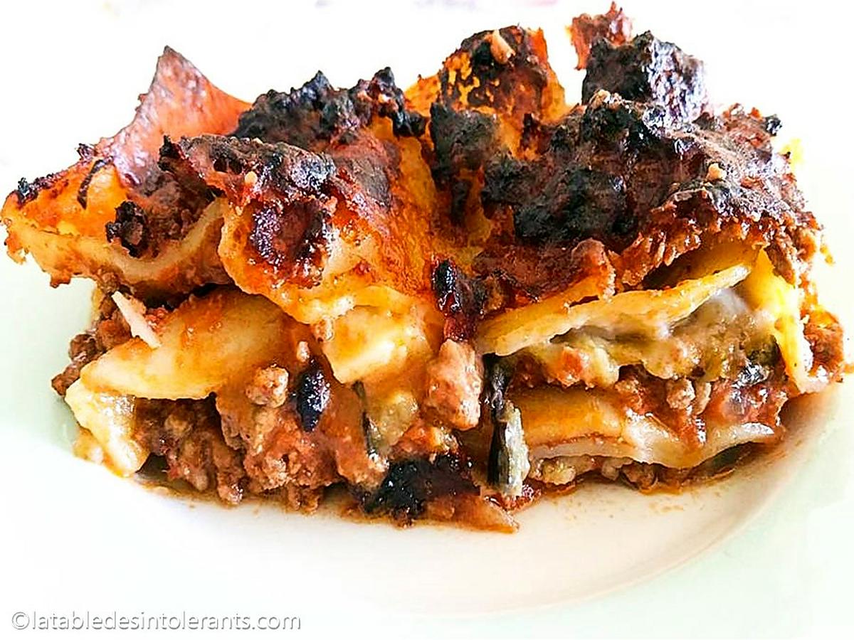 recette LASAGNES AU FOUR sans gluten, sans lait ou faible en lactose