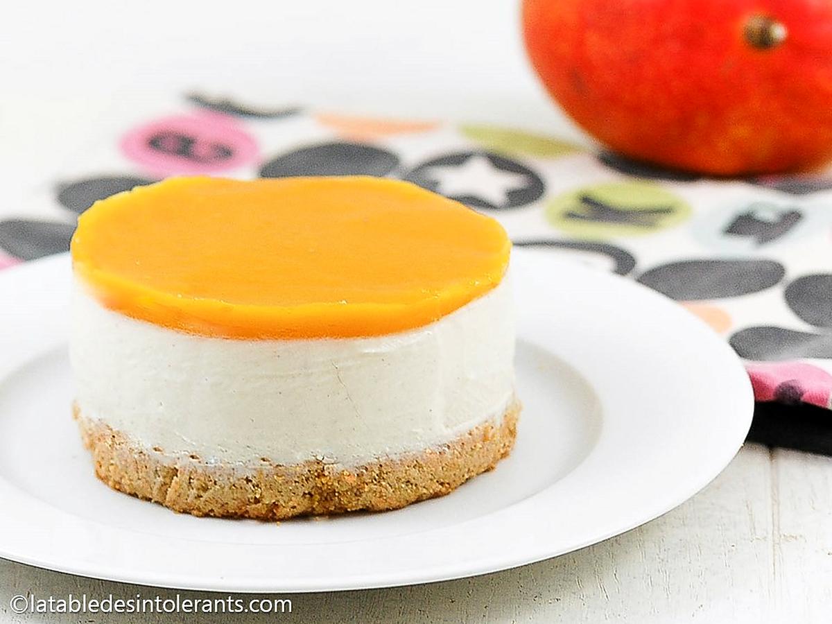 recette CHEESECAKE VANILLE MANGUE sans gluten, sans lactose, avec ou sans sucre