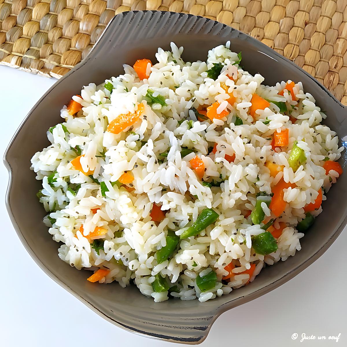 recette Salade de riz aux deux poivrons