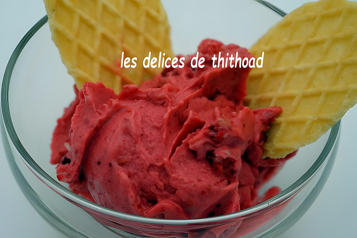 recette sorbet bananes framboises