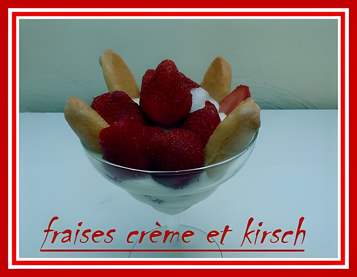 recette FRAISES CREME ET KIRSCH