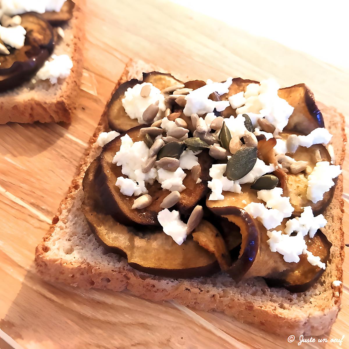 recette Toast d'aubergines marinées