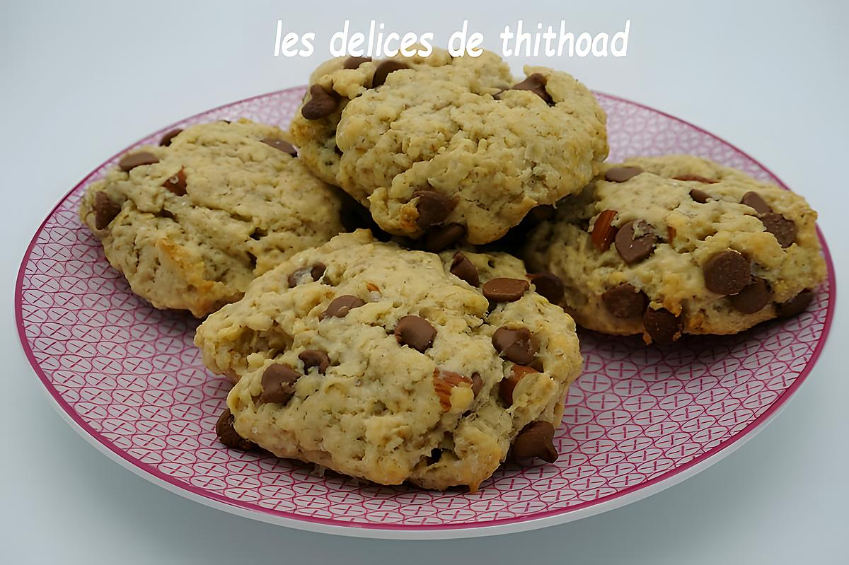 recette gros cookies amandes et chocolat