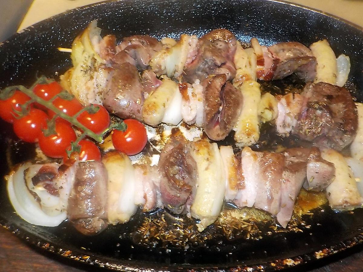 recette Brochette de rognon de porc charcutiére